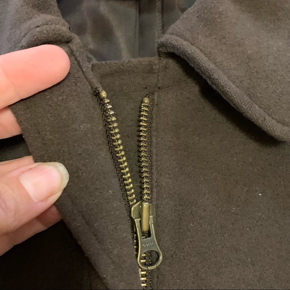 Loft Coat Zip-front wool blend brown overcoat size 0 - Picture 4 of 7